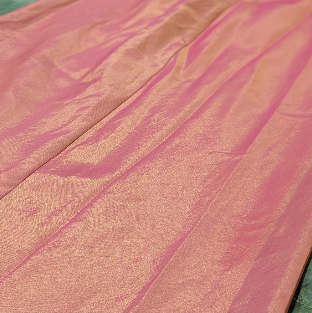 VTG Michaelangelo Iridescent Peaches & Cream Summer Sunset Maxi Skirt Sz 4 - Picture 3 of 10